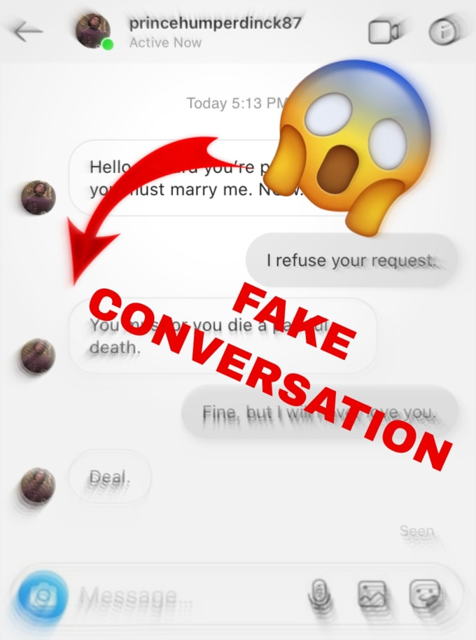 fake instagram dm with verified symbol