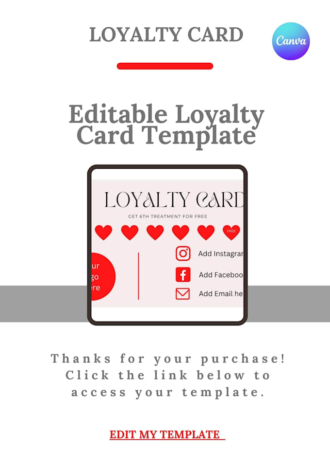 Deliver an editable loyalty card template for your business by ...