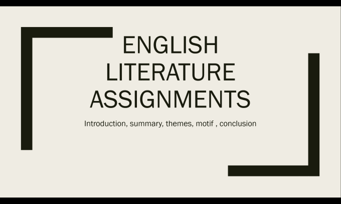 english literature assignments
