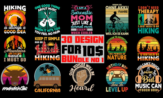 make bulk best custom trendy t shirt design bundle