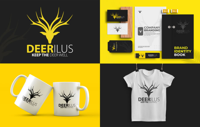 do a company profile minimalist logo and full brand identity guides book design
