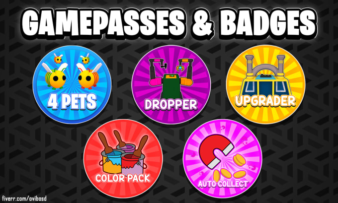 Create roblox badge icon and gamepass for your roblox game by Ovibosd ...