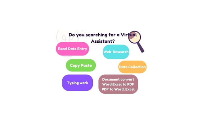 do excel data entry, web research, copy past for you