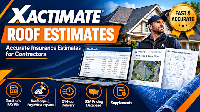 roof insurance claim  and supplements xactimate estimates