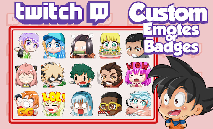 draw cute chibi emotes or badge for twitch kick youtube