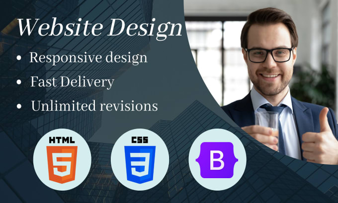 Do responsive website design using html css and bootstrap by Masura ...
