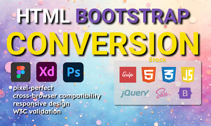 convert PSD to HTML bootstrap, figma to HTML bootstrap