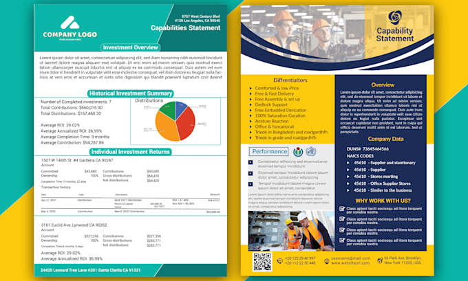 design professional and clean business capability statement