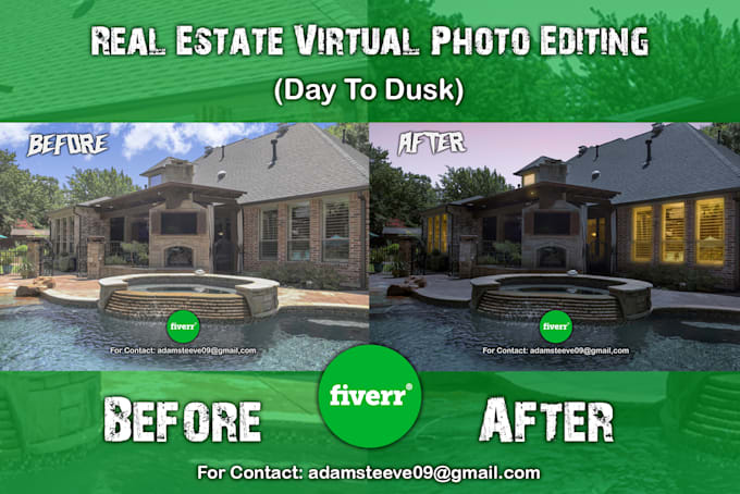 do real estate virtual editing, day to dusk editing