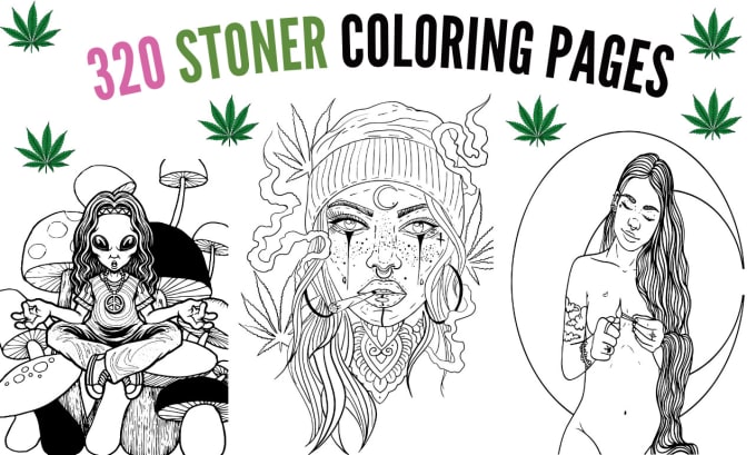 320 stoner coloring pages & 100 pages bonus