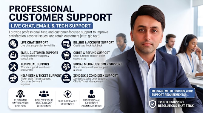 be virtual assistant live chat email support tech support