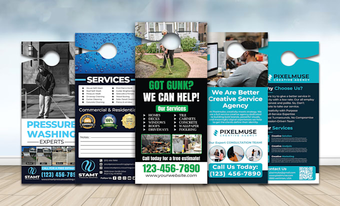 design door hanger, rackcard, dl flyer