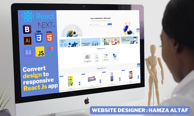 Design your website using html, css, react js, next js by Hamzaaltaf298 ...