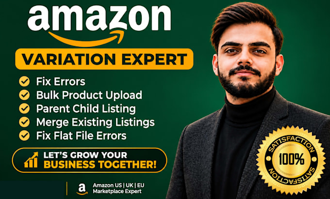 create amazon fba product listing and variation or fix amazon listing