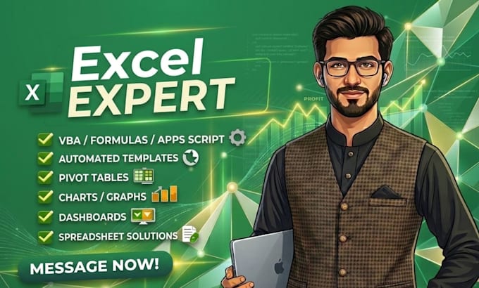 do excel vba, macros, formulas, app script and dashboards