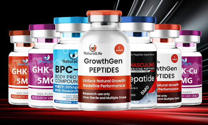 do product label design for peptide sarms,  vials, supplement