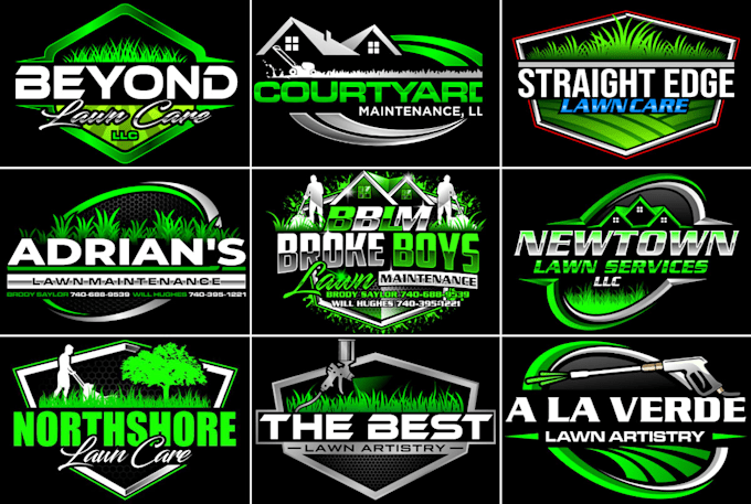 do landscape agriculture and lawn care business logo design