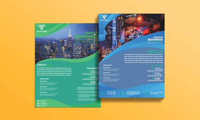 design modern professional flyer, leaflet or poster in 8hr