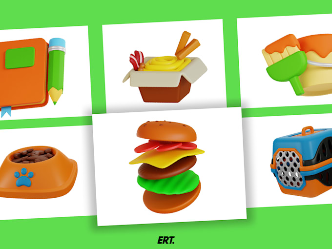 make custom 3d icon for ui and web design