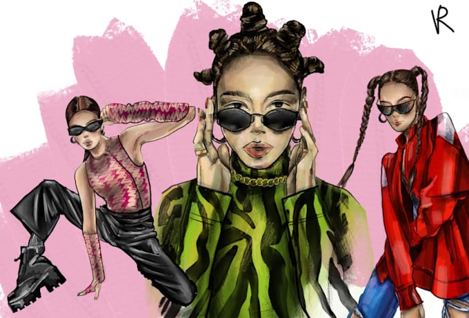 Draw fashion illustration and sketches by Veronichkakut | Fiverr