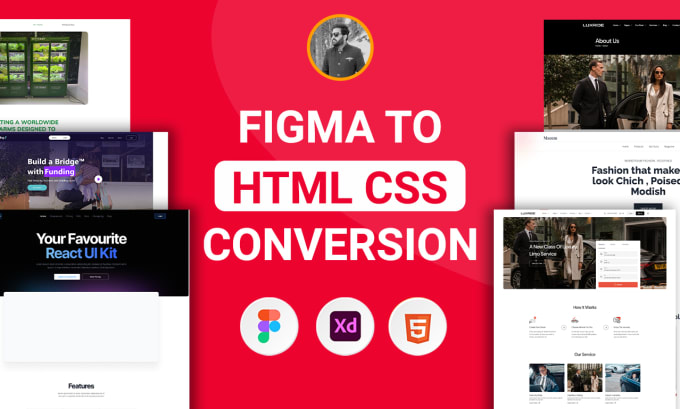 Build frontend website figma to html css with tailwind css by ...