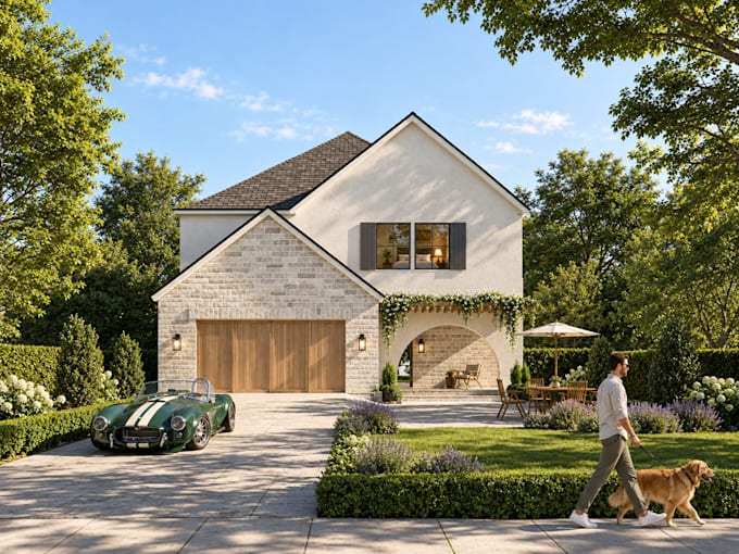create realistic exterior architectural rendering