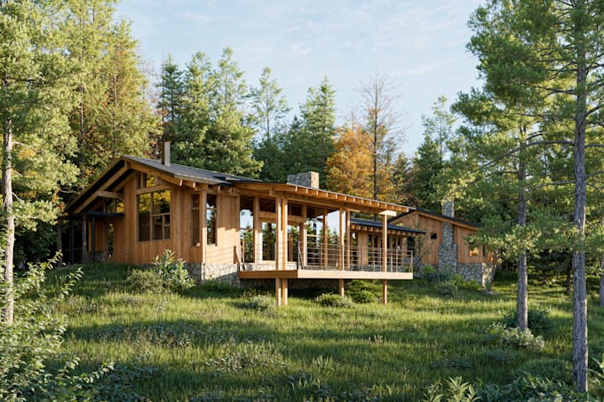 create realistic house exterior rendering