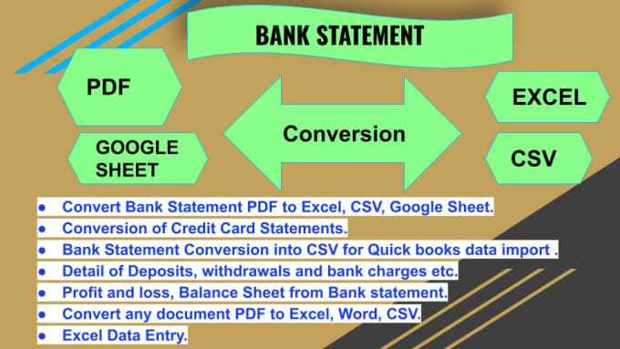 Convert Bank Statement Pdf To Excel Csv Quickbooks By Saif866 Fiverr 5191