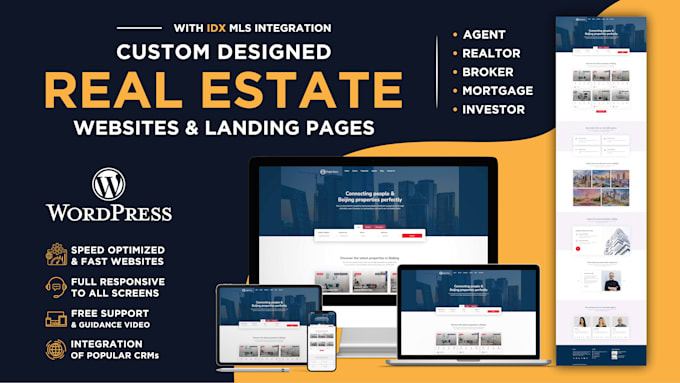 build responsive realtor, real estate wordpress website design and development