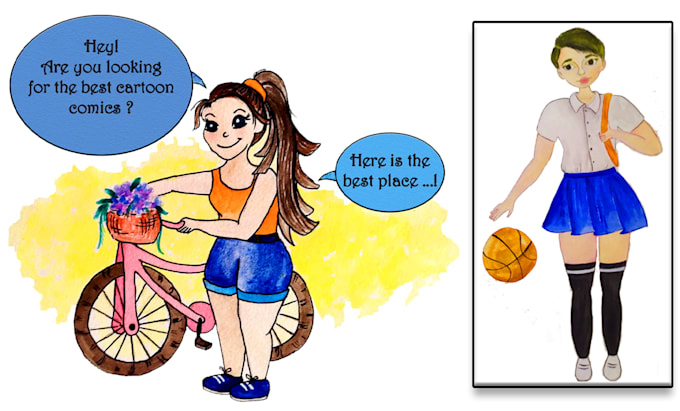 do hand drawn cartoon illustration