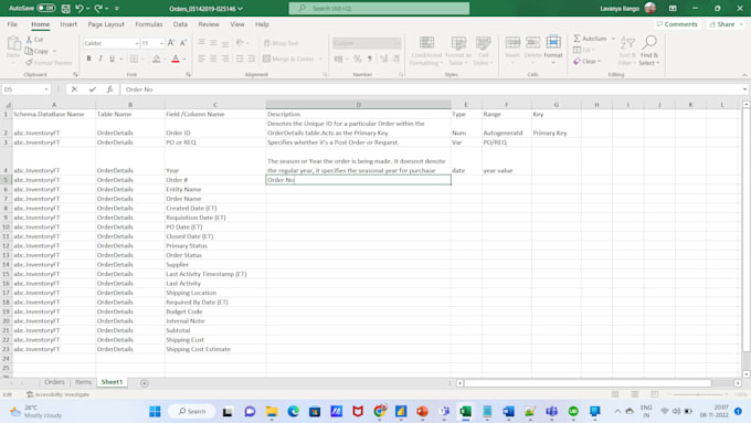 Create your data dictionary manually from db analysis by Lavanyailango ...