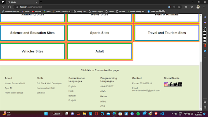Do frontend development using html css and javascript by Susantamaiti1 ...