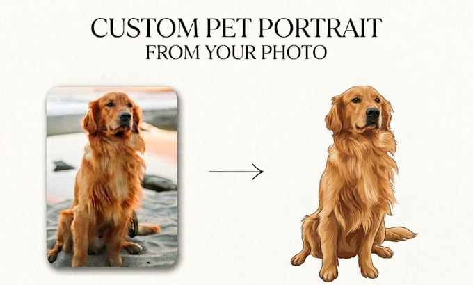 draw a custom pet vector portrait in cartoon style