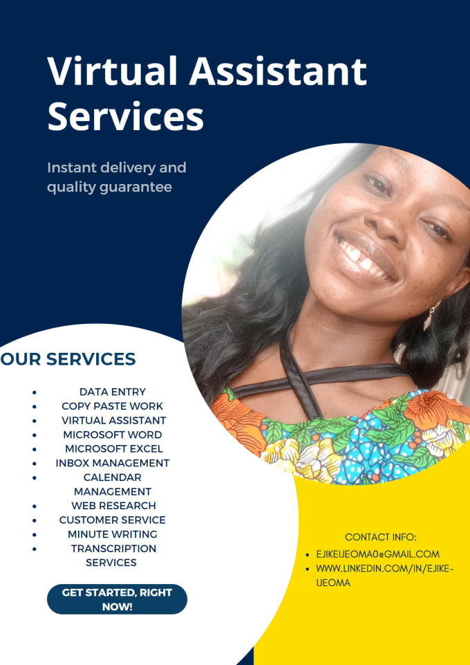 Be your professional virtual assistant by Ijeoma ejike Fiverr