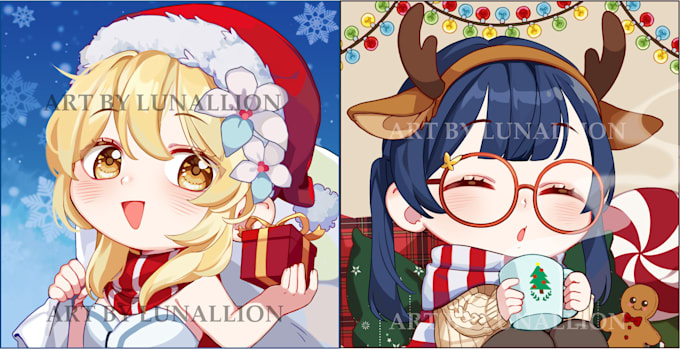 draw a cute christmas icon ych