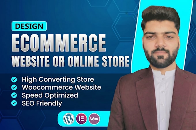 design ecommerce wordpress website, online store, webshop, woocommerce elementor
