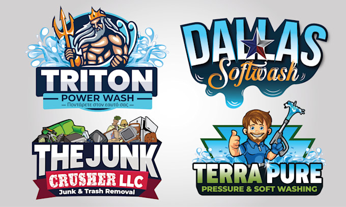design junk removal and pressure washing logo