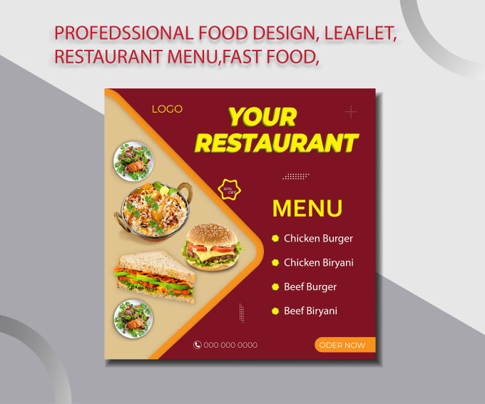 Create your restaurant food design, menu card, by Graphicalom | Fiverr