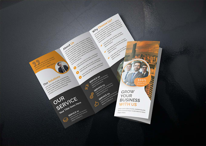 design bifold or trifold brochure, menu, catalog, sale sheet