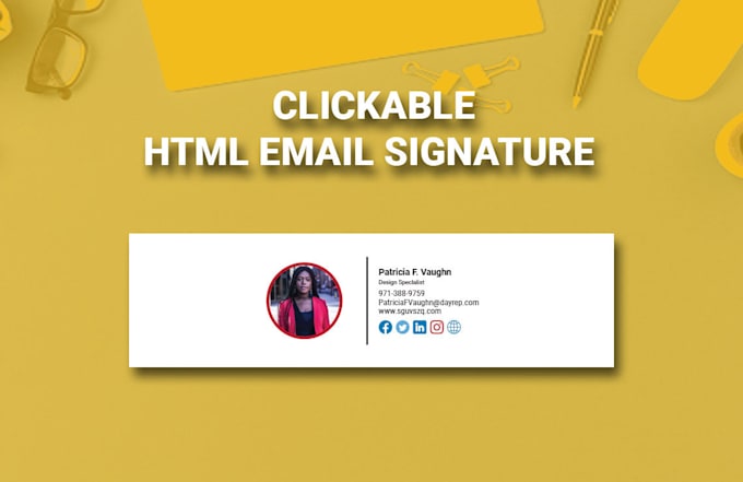 make  email footer, clickable, outlook, HTML email signature