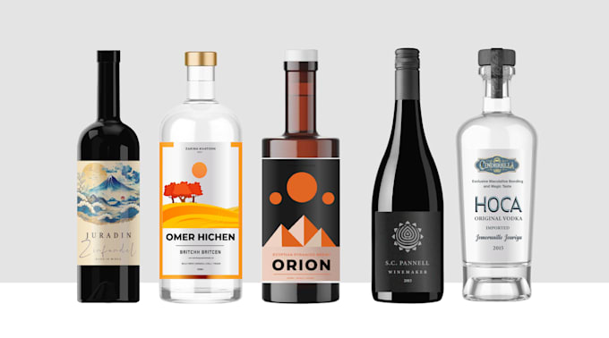 design print ready vodka label, rum label, beer label and wine labels