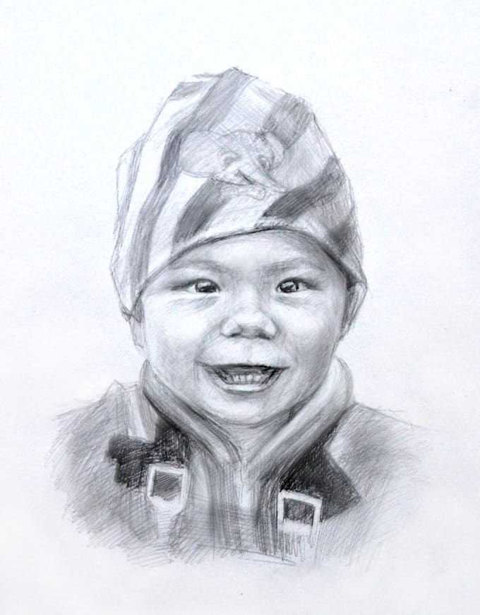 Draw realistic hand drawn portrait from a photo by Blixtart Fiverr