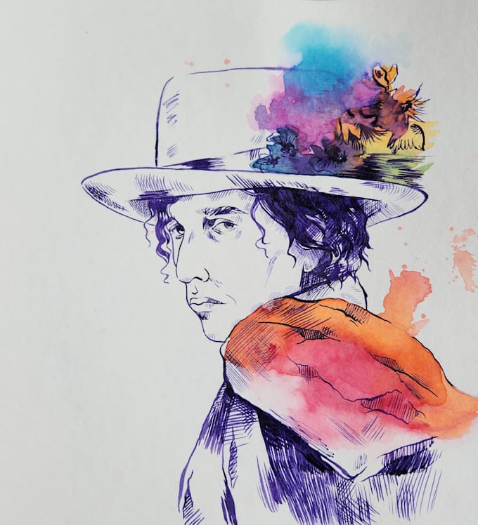draw a pen and ink illustration portrait or landscape
