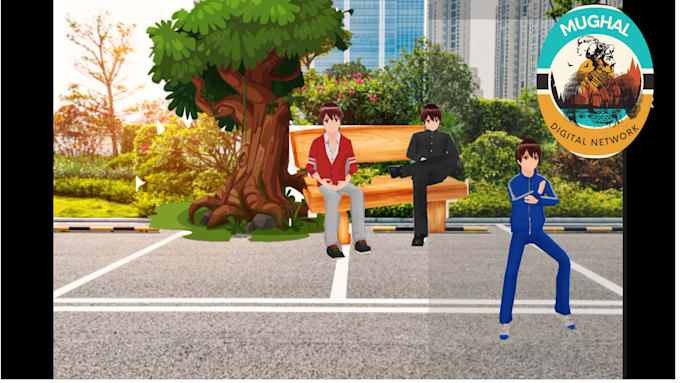 create 2d cartoon animation, character animation video