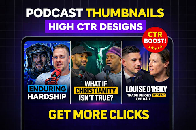 design professional podcast thumbnails for youtube