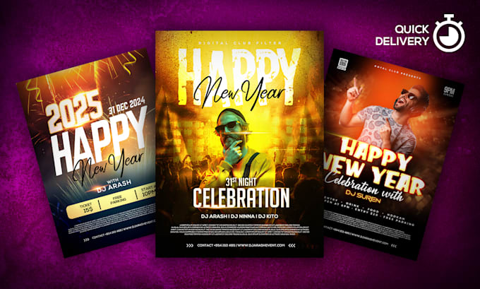 design event, party, sports, club flyers with motion flyer