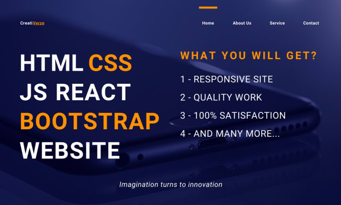 Develop a responsive custom website using html css tailwind by ...