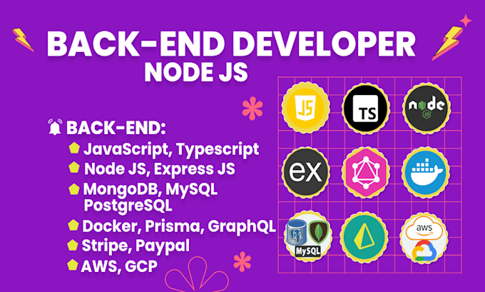 be your express js node js developer or react js website backend developer