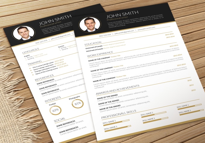 design modern and classy looking CV for you