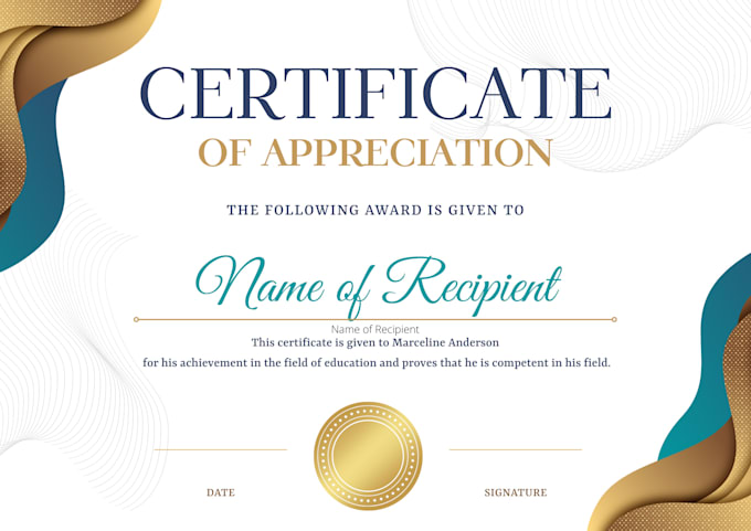 Design any kind of certificate award custom certificate by